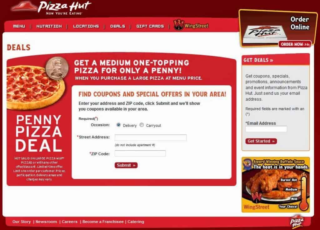 printable Pizza Hut Pizza Hut Locations