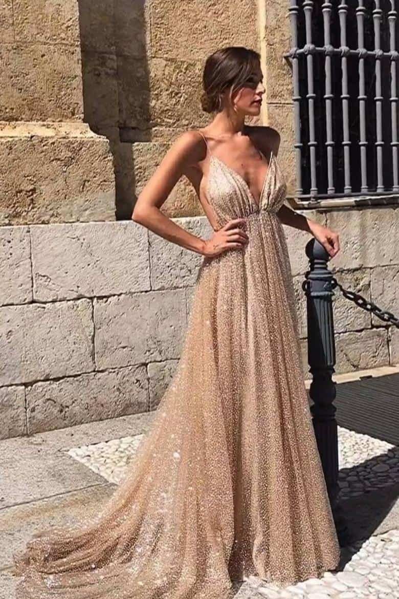 A-Line-Princess Paillette