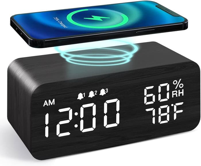 JALL Wooden Digital Alarm Clock