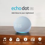 Amazon Echo Dot (5th Gen) with Clock – Cloud Blue