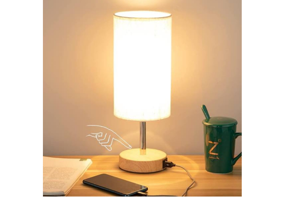 Yarra-Decor Bedside Table Lamp with USB Port