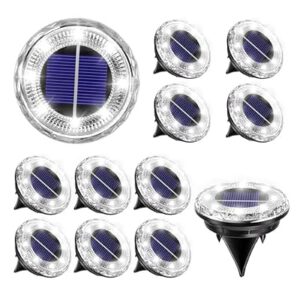 12 Pack Mini Solar Powered Ground Lights…