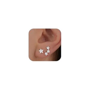 14K Gold Plated Stud Earrings for Women Trendy Hypoallergenic Gold Silver C…