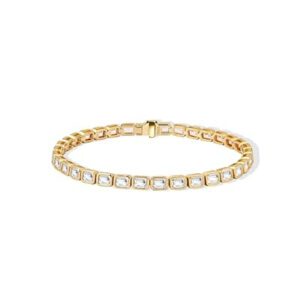 14K Gold Tennis Bracelets for Women,Wedding X Link Cubic Zirconia Bracelet