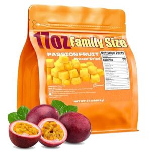 17 oz Freeze Dried Passion Fruit Chunks (Pack of 1), Sugar Free No Additives Crispy…