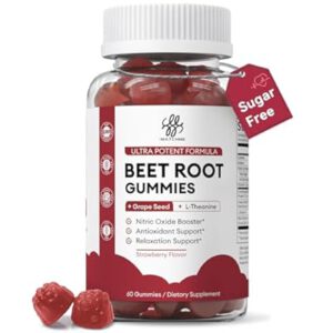 2 Pack Beet Root Gummies – Blood Pressure Support & Mood Support, Nitric…