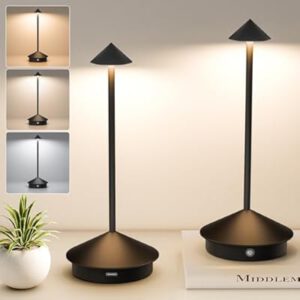 2 Pack Cordless Table Lamp, 6000mAh Rechargeable Battery Operated Desk Lamp…