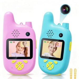 2 Pack Kids Video Walkie Talkies, Dual Camera & Voice Changer…