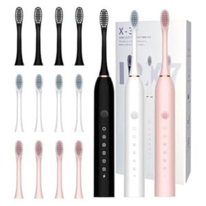 3 Pack Electric Toothbrush with 6 Modes…