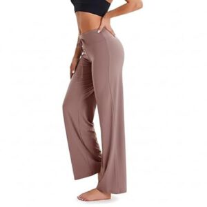 3 Pack Women’s Wide Leg Pants with Pockets – Casual Loose Yoga Trouser Pants Swea…