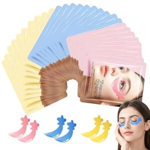 30 Pairs Under Eye Patches,Tri-color Star Under Eye Mask Patches for Sleepover Party