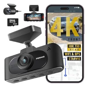 4K Dash Cam Front and Rear, STARVIS Sensor, Free Card Included