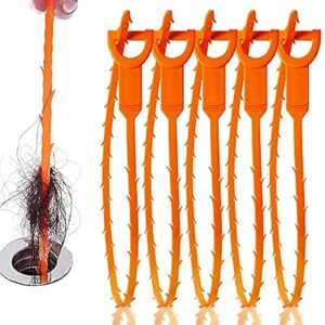 5 Pack 25inch Drain clog remover, Snake Drain Cleaner Hair Clog Remover tool