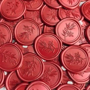 50 Pcs Red Wax Seal Stickers Self- Adhesive Wedding Invitation Seal Stickers