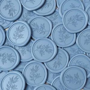 50Pcs Dusty Blue Self-Adhesive Wax Seal Stickers