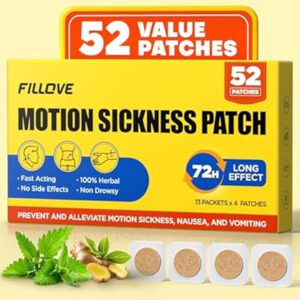 52ct Motion Sickness Patches Non-Drowsy, 72H Lasting Sea Sickness Patches…