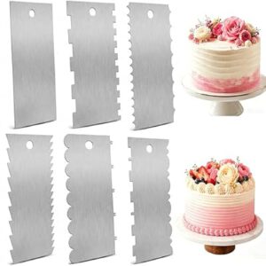 6 Pack Stainless Steel Cake Scraper & Icing Smoother…