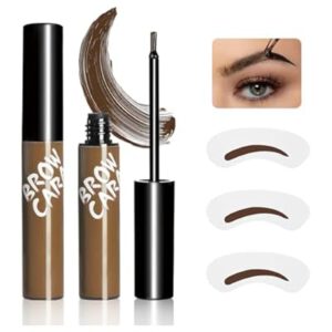 Eyebrow Gel, Brow Tattoo Waterproof Create Fuller Brows Makeup (Light Brown)
