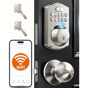 Fingerprint Smart Lock with 2 Knobs, No Hub Needed, Remote…