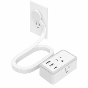 Flat Plug Extension Cord, 5 FT Slim Flat Power Strip…