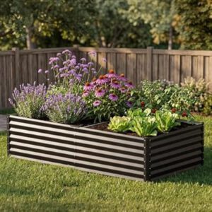 Galvanized Raised Garden Bed, Large Metal Planter Box for Outdoor Vegeta…
