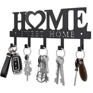 Key Holder Hooks Organizer Hanger Rack Wall Mounted Sweet Home Metal De…