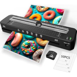 Laminator with 50 Sheets, Cold & Thermal, Built-in Paper…