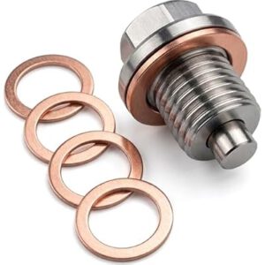 M14x1.5 Magnetic Oil Drain Plug – Strong Magnet Traps Metal Debris to Help Protect Your Engine