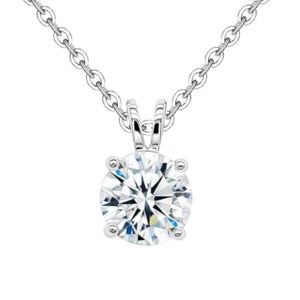 Moissanite 925 Sterling Silver Pendant Necklace 0.5-1 Carat Round Pear Cut…