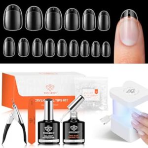 Nail Gel Kit Extra Short Oval Round, 510Pcs Fake Nails 15Sizes