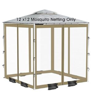 Patio Umbrella Mosquito Netting with Zipper 4 Doors & 8 Weight Bag – Adjusta…