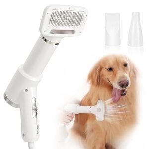 Portable Dog Hair Dryer with Brush – 300W, 3 Heat Settings