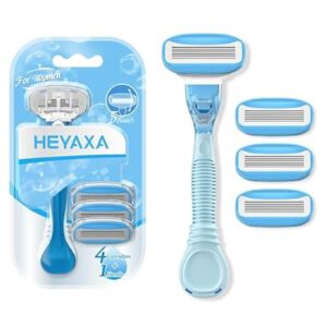 Razors for Women with 4 Razor Refills and 1 Non-Slip Handle