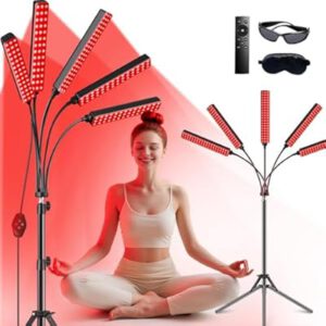 Red Light Therapy for Face and Body, Red Infrared Light Therapy Lamp with Stand…