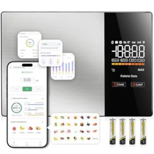 Smart Nutrition Food Scale with LED Display, Tracks Calories, Fat, Carbs…