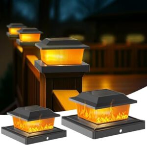 Solar Post Cap Lights Outdoor for 3.5×3.5 4×4 5×5 Wood/Vinyl Posts