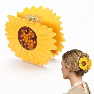 Sunflower Shaped Acetate Hair Claw Clip for Women