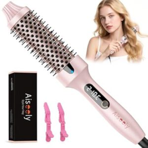 Thermal Brush Curling Iron, 1.5 Inch Ceramic Heated Round Brush, Curly and Straight…