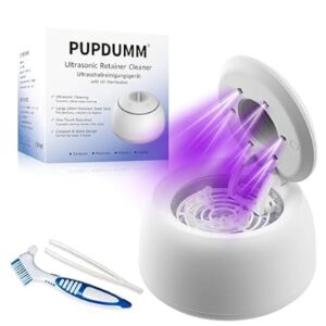 Ultrasonic Retainer Cleaner for Aligners & Dentures, 45kHz Dental Cleaning Machine wit…