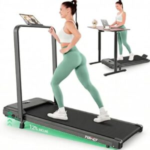 Upgrade Walking Pad Folding Treadmill with Incline & Handle Bar