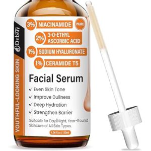 Vitamin C Facial Serum with Niacinamide Ceramide T5 Multi-Effect Anti-Aging Anti-Wr…