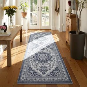 Washable Runner Rug, 2×6 Non-Slip Soft Boho Vintage Hallway Runner Rug