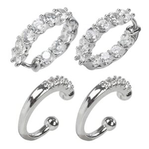 Women’s Silver Earrings Fashion Jacket Stud Earrings Stacking Small Hoop H…